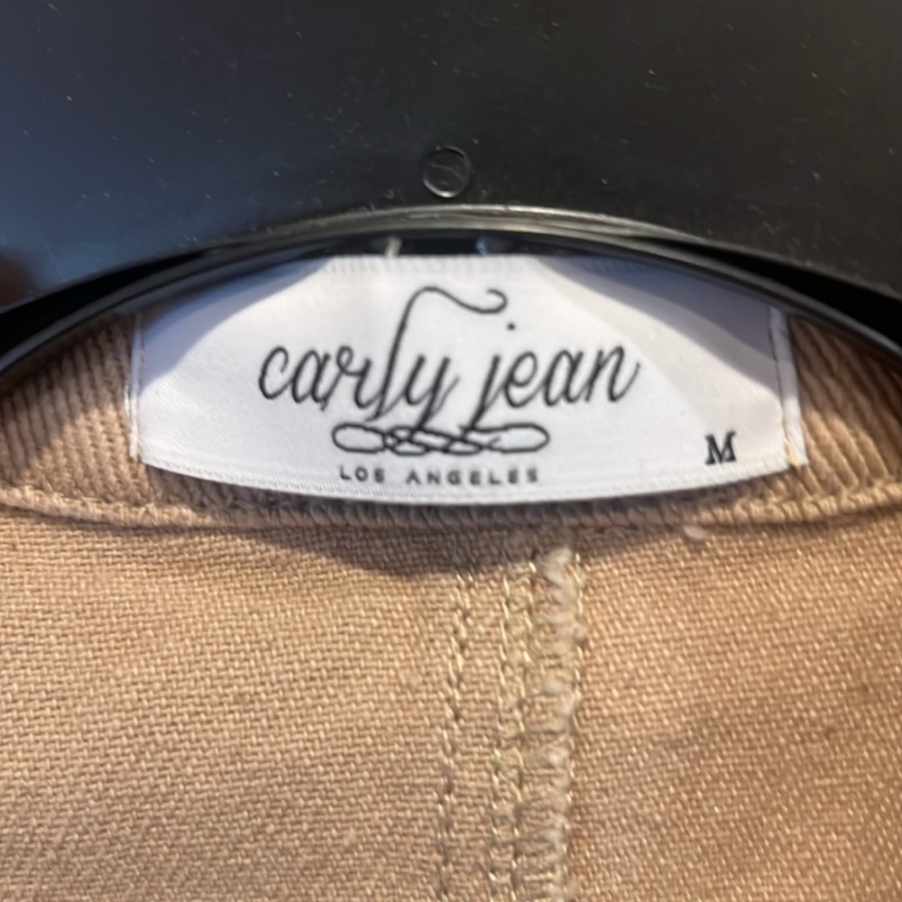 Carly Jean Los Angeles Tan Button-Down Sleeveless Vest Dress - Picture 2 of 5